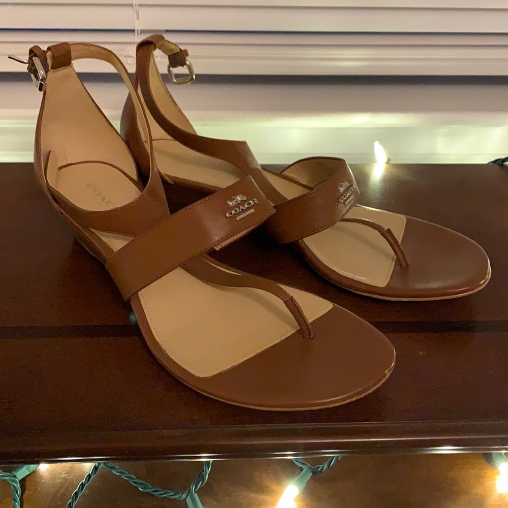 Brown Coach sandals. Size 9